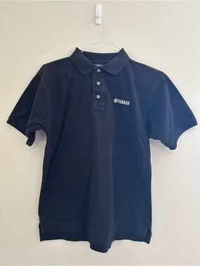 Yamaha Black Short-Sleeve Polo with Chest Logo